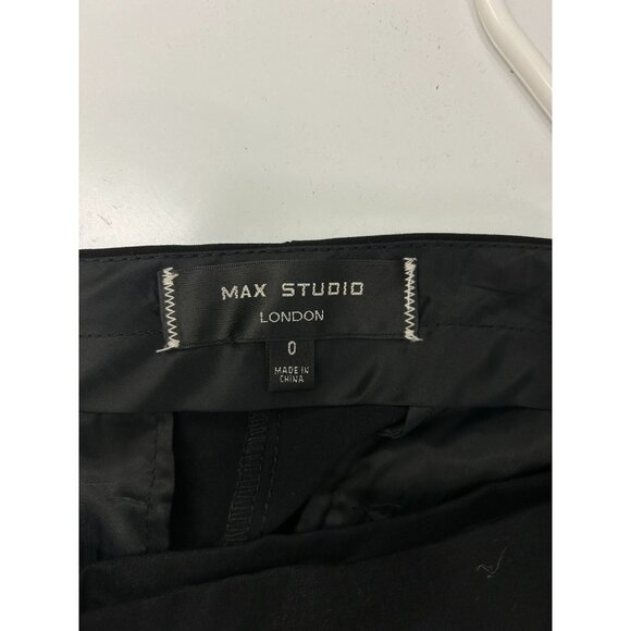 Max Studio Black Slim-Fit Womens Pants Size 0 With Embroidered Back Detail NWT - Picture 3 of 11